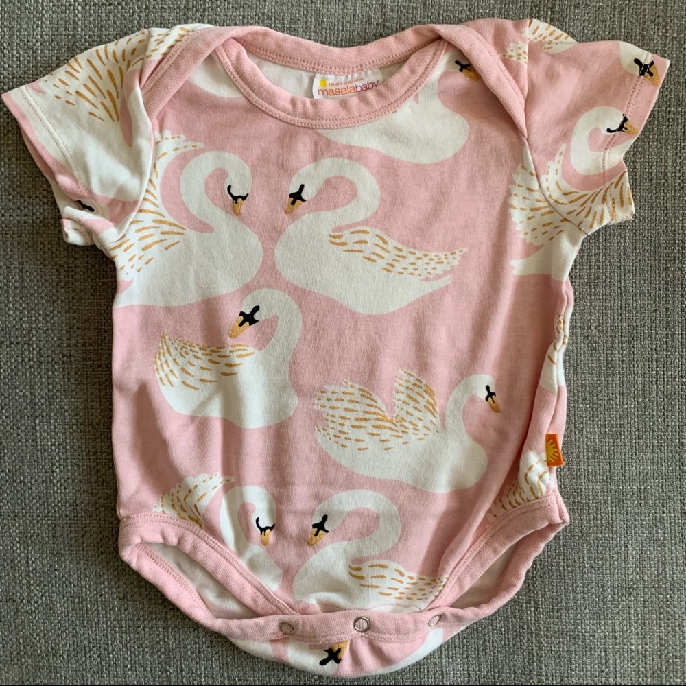 Masala Baby Organic Cotton Swan Onesie